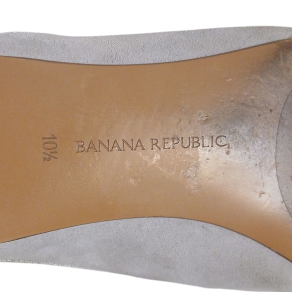 Banana Republic Gray Suede Mules Women's Furry Suede Slides size 10.5 - Picture 9 of 10